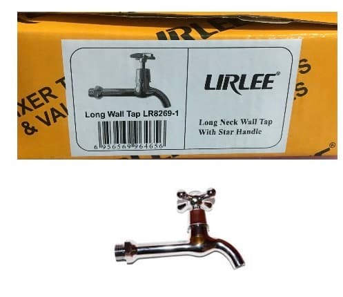 LIRLEE Pillar Wall Tap Long Star Handle Orange