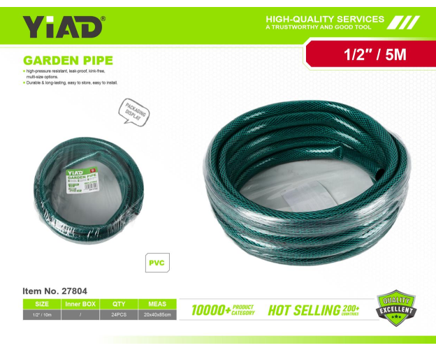 YIAD PVC Water Pipe 1/2 Green 5m