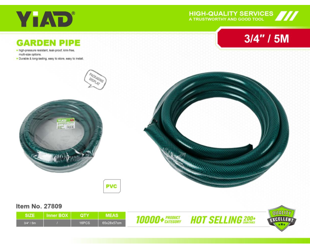 YIAD PVC Water Pipe 3/4 Green 5m