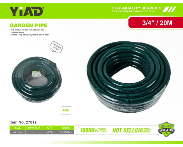 YIAD PVC Water Pipe 3/4 Green 20m