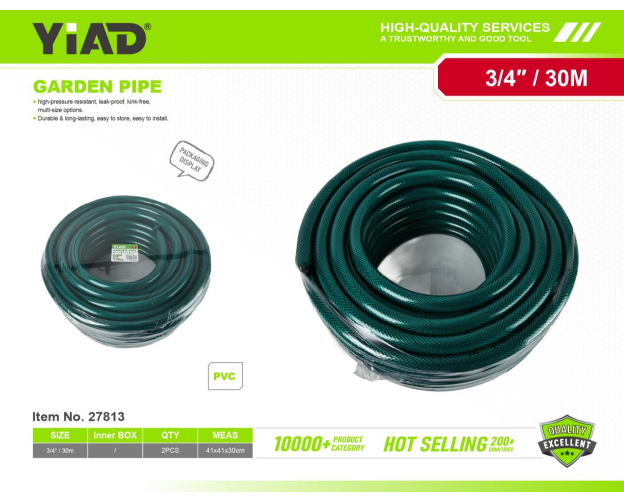 YIAD PVC Water Pipe 3/4 Green 30m