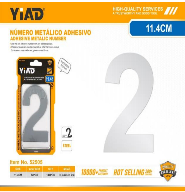YIAD ADHESIVE METALIC NUMBER